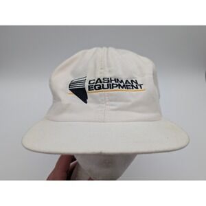 Vintage Cyrk Cashman Equipment CAT Trucker Hat White Snapback Mesh Cap USA Made